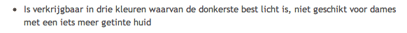 De wanhoop van een Black Beauty Blogger in Nederland 5 Quote uit een review over een high end BB cream, afkomstig van een zeer populaire beauty blog. Klik op de quote voor een vergroting.