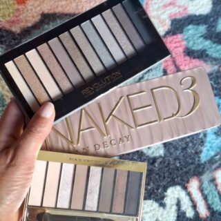 Urban Decay Naked 3 oogschaduw palette samen met goedkopere alternatieven